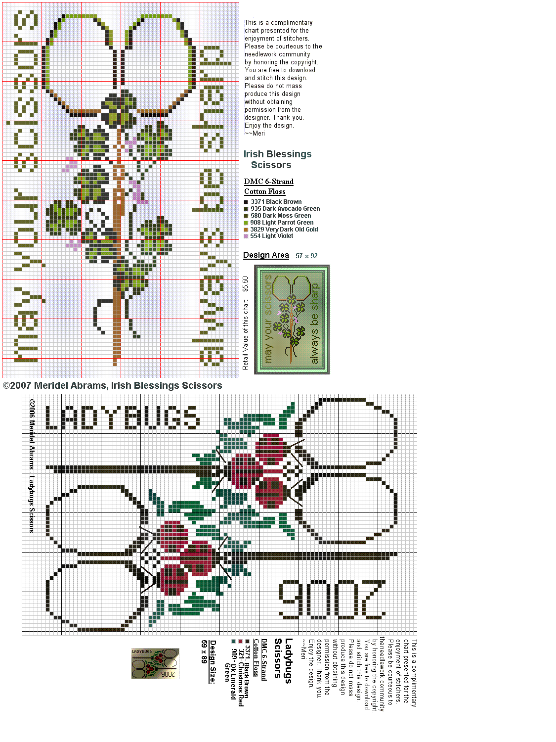 Schema punto croce Forbici 12